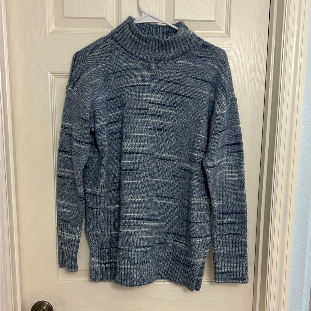 Loft  Marled Blue Turtleneck Sweater